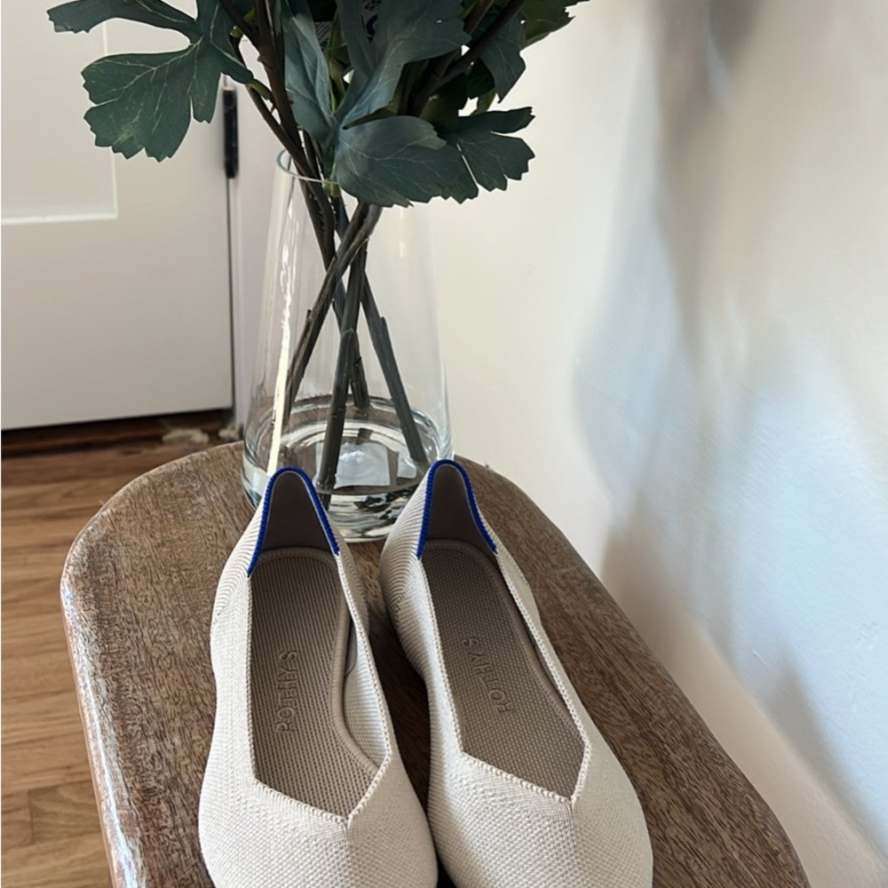 Rothy's Cream and Blue Women's Flats